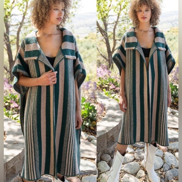 Women’s POL Long Striped Oversized Knit Cardigan Sweater NEW - Picture 3 of 7